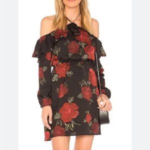 CUPCAKES AND CASHMERE Anthropologie Boden Floral ruffle Halter summer Dress med